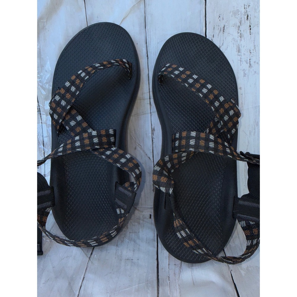 Chaco Z Cloud Mens 13 Black Orange Geometric Double Strap Sport Sandals J107119